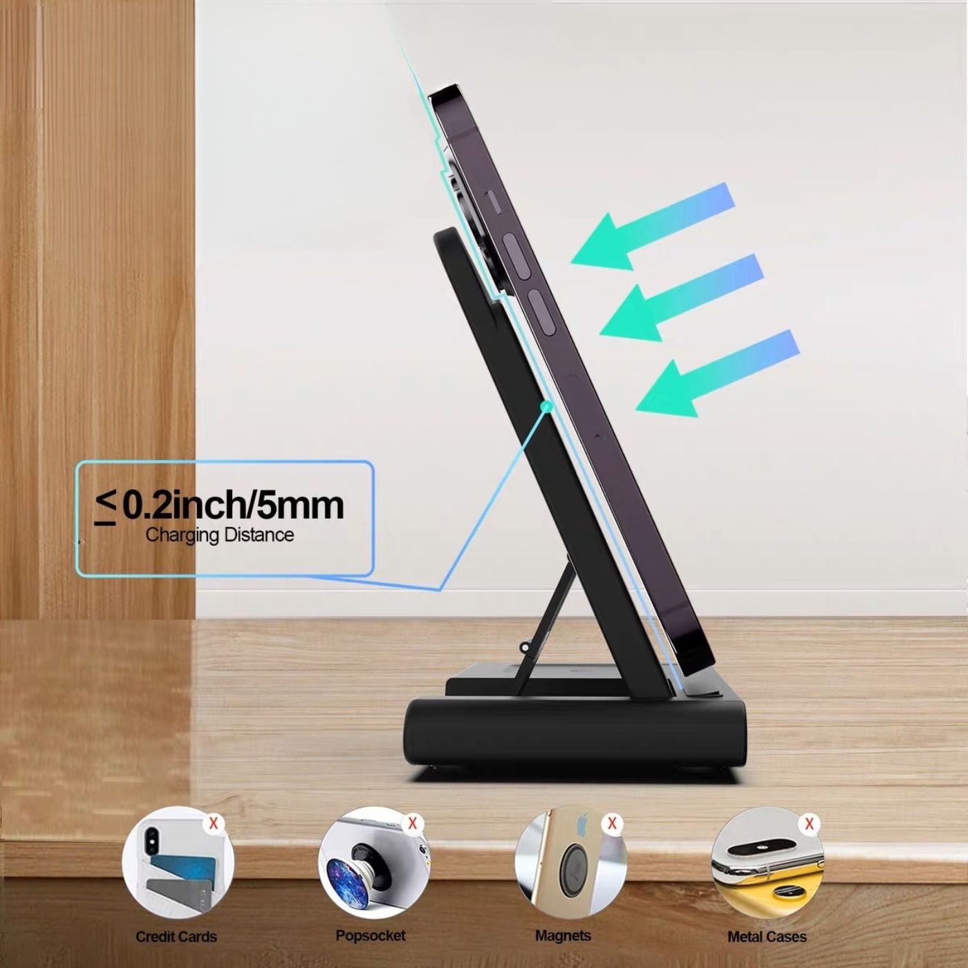 Station de charge sans fil, chargeur rapide pliable 3 en 1