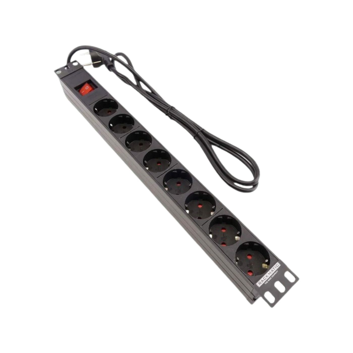 PDU en aluminium avec interrupteur lumineux 19" 1U- 8 Prises (LN-PRZ-ONF-1U8P-SC)