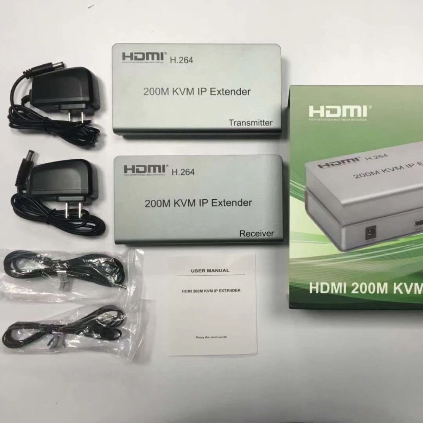 HDMI USB KVM Extender Up to 200M Over TCP/IP, Supports H.264, IR & 1080p Resolution