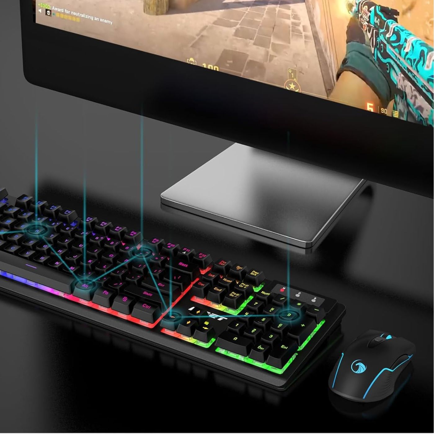 RedThunder K10 Wireless Gaming Keyboard and Mouse Combo